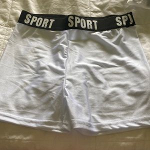 White biker shorts